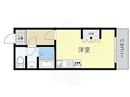 テクノ新神戸 ワンルームの間取図画像