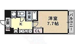 STATION COURT NORTH 7階1Kの間取り
