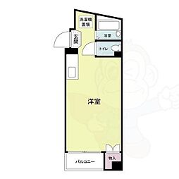 リバティー板宿 4階ワンルームの間取り