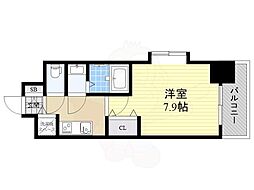 Luxe神戸WEST 10階1Kの間取り