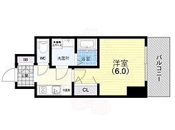 レオンコンフォート神戸駅前 2階1Kの間取り