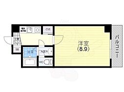 サテライト王子公園 2階1Kの間取り