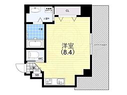 中天マンション 4階ワンルームの間取り