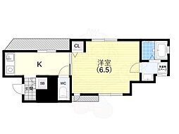 ERコート堀池町 2階1Kの間取り