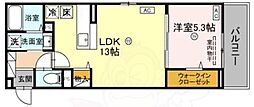 Euphoria籠池通 1階1LDKの間取り