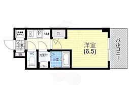 エスリード神戸兵庫駅ミッドポート 13階1Kの間取り