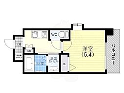 スプランディッド元町山手 6階1Kの間取り