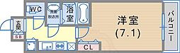 ラヴ神戸三宮 2階1Kの間取り