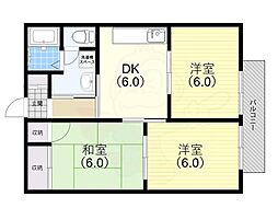 グリーンシャトレ1 3DKの間取図画像