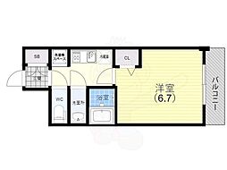 ファステート神戸コンチェール 3階1Kの間取り