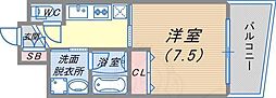 CITYSPIRE神戸元町1 13階1Kの間取り