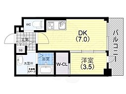 SDグランツ三宮イーストフロント 9階1DKの間取り