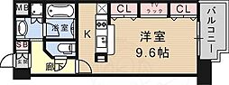 KAISEI新神戸第2WEST 7階ワンルームの間取り