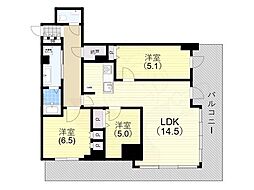 ザ・パークハウス神戸タワー 1109 11階3LDKの間取り