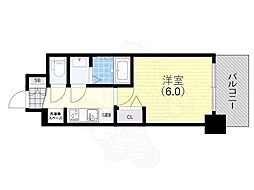 プレサンス神戸水木通ルミエス 6階1Kの間取り