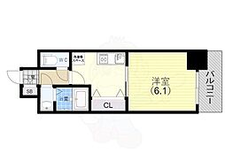 セオリー神戸アネシア 1階1Kの間取り