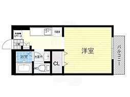 ジュネス離宮 2階ワンルームの間取り