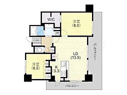 BELISTA神戸旧居留地 5階2LDKの間取り