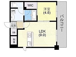 サンライト割塚 6階1LDKの間取り