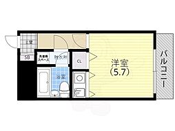 パークプラザ鷹取 ワンルームの間取図画像
