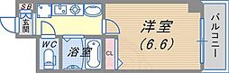 エステムコート三宮EAST2リベルテ 1Kの間取図画像
