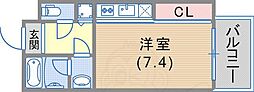 アーバングリーン神戸元町 ワンルームの間取図画像