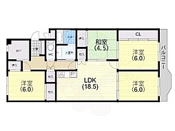 熊内台セントポリア 4LDKの間取図画像