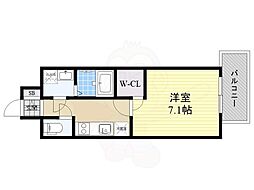 ワールドアイコウベハーバーランド 1Kの間取図画像