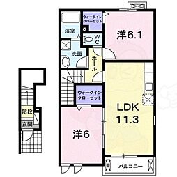 カーサ・アルドーレ1 2LDKの間取図画像