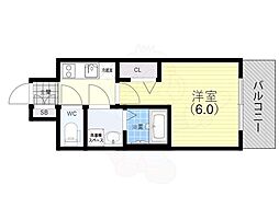 神戸市兵庫区大開通2丁目マンション 1Kの間取図画像