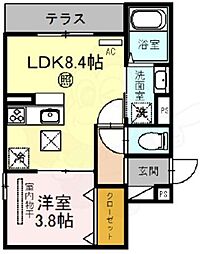 TheCross 1LDKの間取図画像