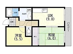 エクラシア鷹取駅前 2LDKの間取図画像