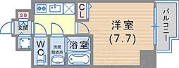 レジデンス神戸レガーロ 1Kの間取図画像