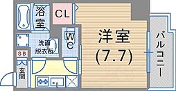 レジデンス神戸レガーロ 1Kの間取図画像
