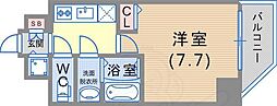 レジデンス神戸レガーロ 1Kの間取図画像