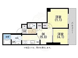 コスモ須磨板宿 2DKの間取図画像