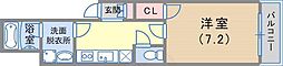 シャンティ神戸三宮 1Kの間取図画像