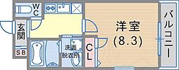 宝星ビル 1Kの間取図画像
