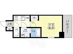 エスリード神戸ハーバークロス 1Kの間取図画像
