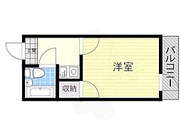 シャインエイト ワンルームの間取図画像