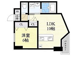 プリオーレ神戸大開通 1LDKの間取図画像