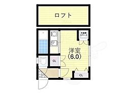 セゾン下祇園 ワンルームの間取図画像