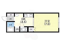 レジデンスM 1DKの間取図画像