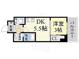 セレニテ神戸元町クレア 1DKの間取図画像
