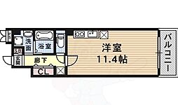 シンプルライフ元町 ワンルームの間取図画像