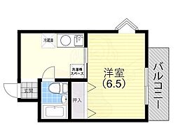 グリーンルーフ神若 1Kの間取図画像