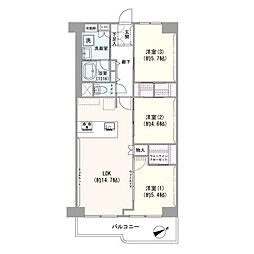 ハイラーク船堀 3LDKの間取図画像