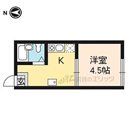 第二美松ハウス 1Kの間取図画像