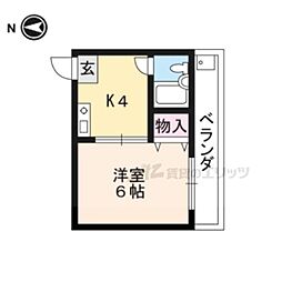 葵ハイツ 1Kの間取図画像