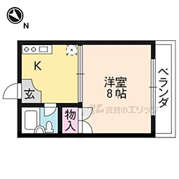 ロイヤルプラザ 3階1Kの間取り